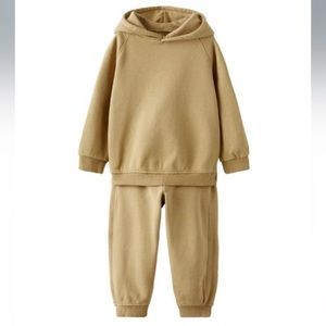 Zara baby boy hooded sweat pants matching casual everyday set